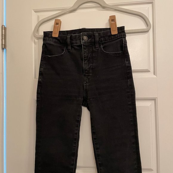 American Eagle Dream High Waisted Jegging, Black Denim | Size: 000 Regular Used - Picture 6 of 12